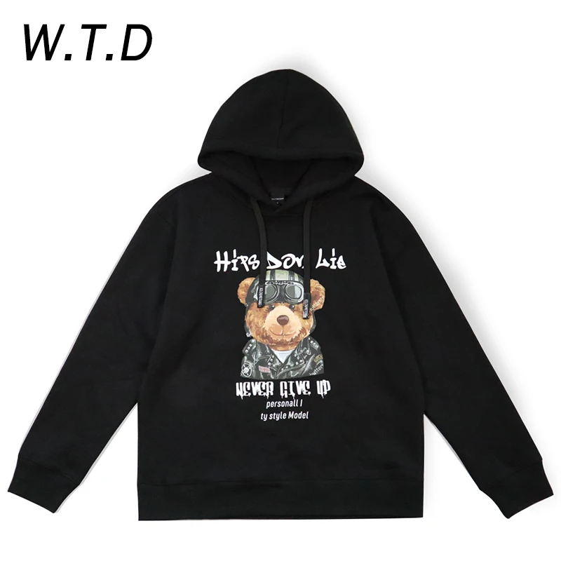 W.T.D New Men Hoodies Hip Hop Sweatshirt Original Design Cool Bear Printed Fashion Pullover Hoodie Cotton Fleece Winter Autumn
W.T.D New Men Hoodies Hip Hop Sweatshirt Original Design Cool Bear Printed Fashion Pullover Hoodie Cotton Fleece Winter Autumn