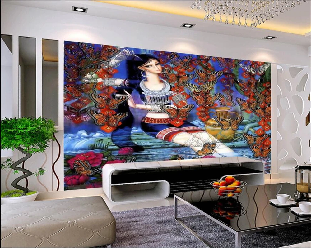 Обои beibehang для стен в рулонах красивые украшения гостиной картина телевизора