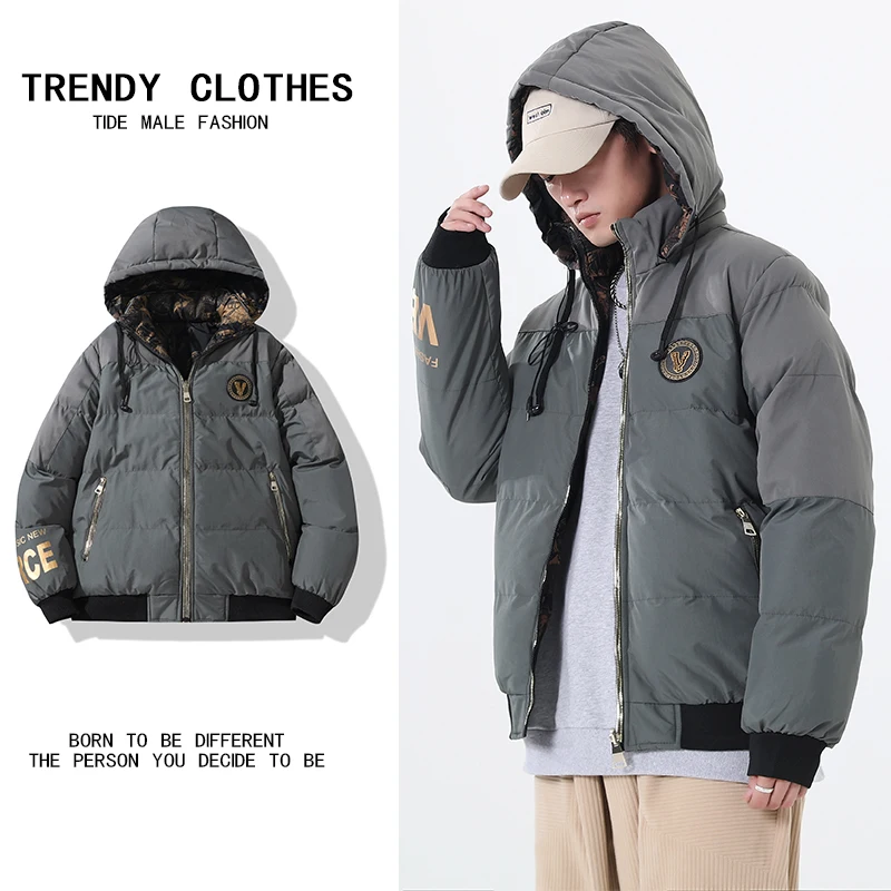 Winter Down Jacket Men Streetwear Fashion Double Side Parka Jacket Men's Windbreaker Hat Warm Coat for Couples Casual Clothing
Winter Down Jacket Men Streetwear Fashion Double Side Parka Jacket Men's Windbreaker Hat Warm Coat for Couples Casual Clothing