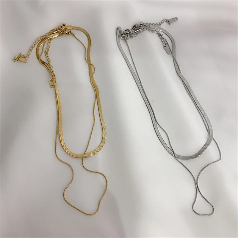 2021 Multi Layered Snake Link Chain Choker Necklace for Women Vintage Gold Color Metal Minimalism Collar Necklace Punk Jewelry 
2021 Multi Layered Snake Link Chain Choker Necklace for Women Vintage Gold Color Metal Minimalism Collar Necklace Punk Jewelry