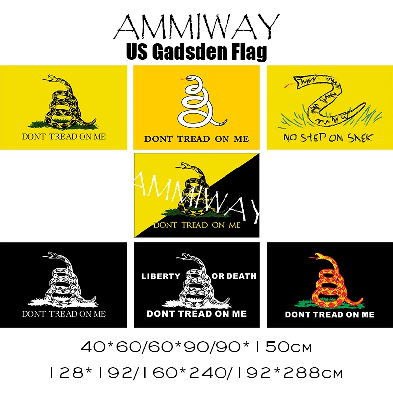 AMMIWAY не наступайте на меня вечерние погремушки змеиный флаг Gadsden свободы или