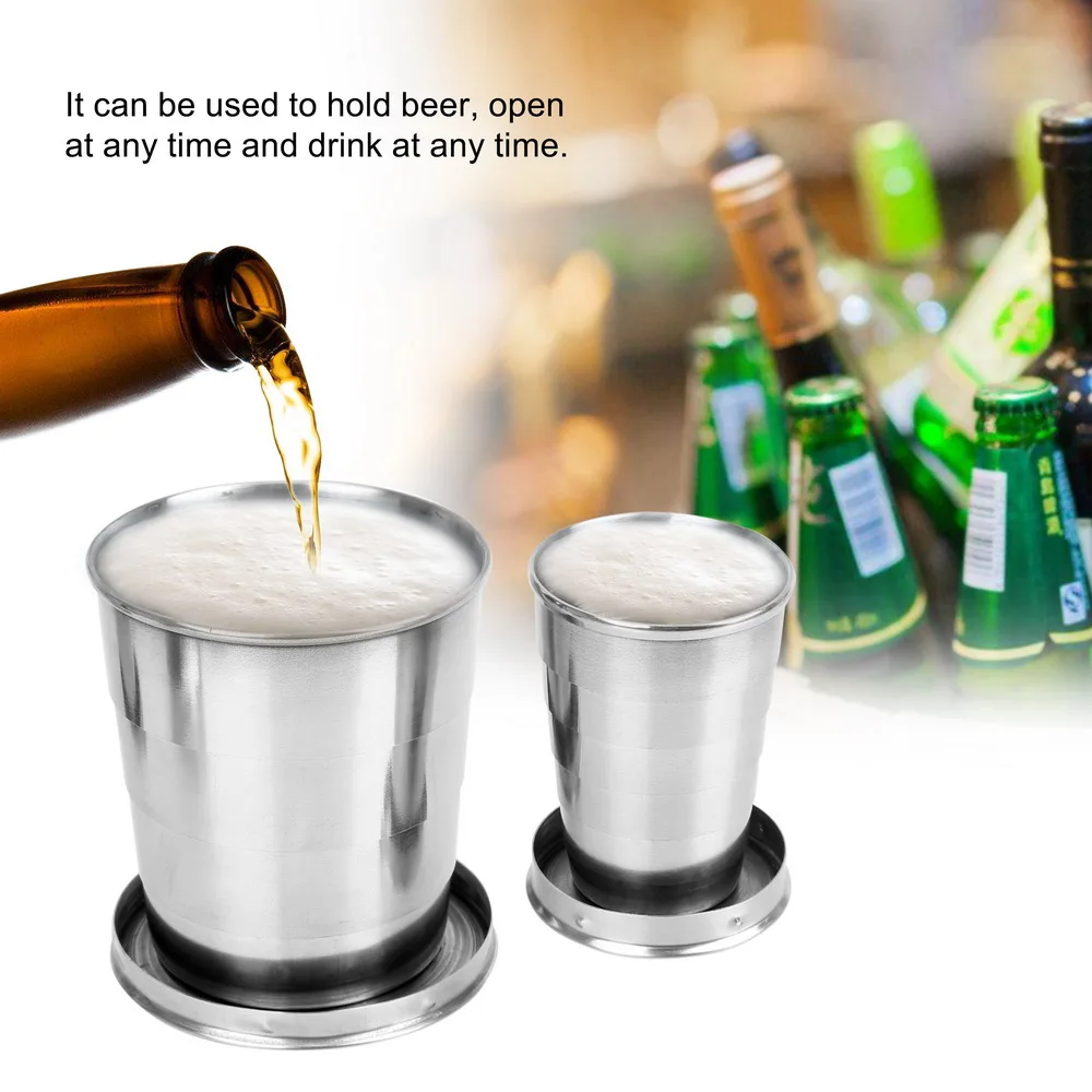 Stainless Steel Folding Cup With Keychain Portable Retractable Telescopic Collapsible Cups Water Drinking Cup For Outdoor
Stainless Steel Folding Cup With Keychain Portable Retractable Telescopic Collapsible Cups Water Drinking Cup For Outdoor