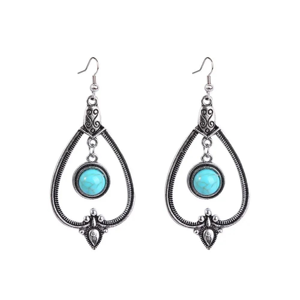 Custom European and American Bohemian Natural Turquoise Jewelry Heart Shaped gemstone Earrings For Girl And Women
Custom European and American Bohemian Natural Turquoise Jewelry Heart Shaped gemstone Earrings For Girl And Women