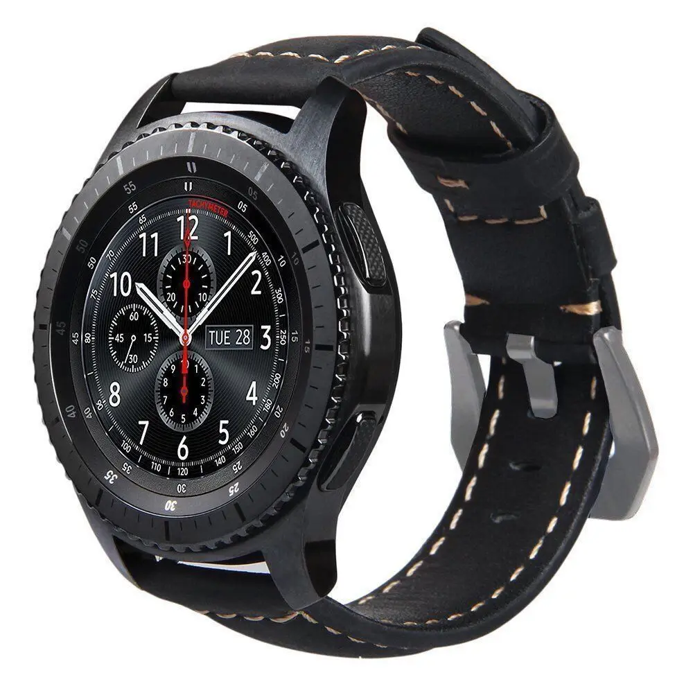 Ремешок из натуральной кожи для Samsung Gear S3 S2 Galaxy 42/46 мм active браслет часов Amazfit Stratos 2 2S