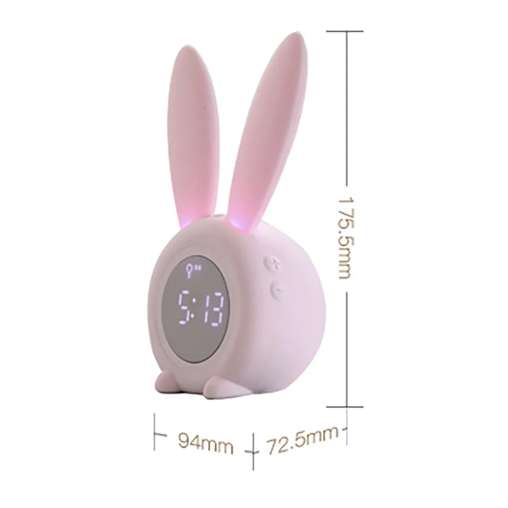 Cute Rabbit Alarm Clock Night Light Creative Led Digital Snooze Cartoon Electronic Table Desktop Despertador USB Cable Clock
Cute Rabbit Alarm Clock Night Light Creative Led Digital Snooze Cartoon Electronic Table Desktop Despertador USB Cable Clock
