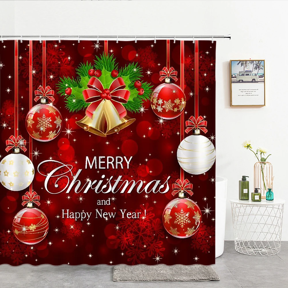 Merry Christmas Shower Curtain Waterproof 3d Bathroom Curtain With Hook Decoration 180*180cm Polyester Cloth Bath Screen
Merry Christmas Shower Curtain Waterproof 3d Bathroom Curtain With Hook Decoration 180*180cm Polyester Cloth Bath Screen