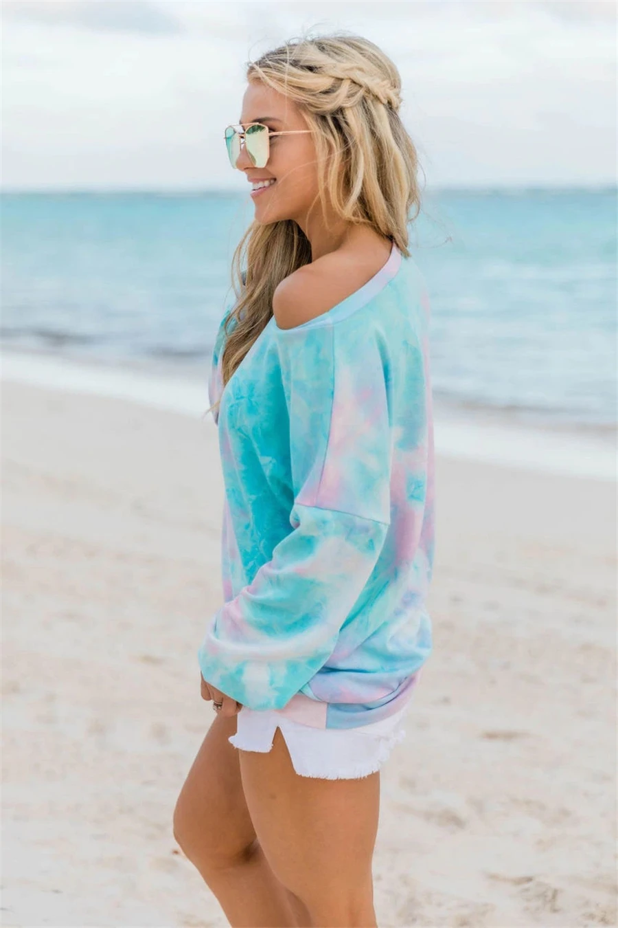 Hot style new autumn/winter 2020 women's long-sleeve casual tie-dye printed colorful long-sleeve hoodies 
Hot style new autumn/winter 2020 women's long-sleeve casual tie-dye printed colorful long-sleeve hoodies