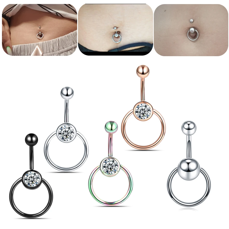 

1PC 14G Surgical Steel Navel Piercing Zircon Sexy Belly Piercing Ombligo Belly Button Rings Nombril Navel Earrings Body Jewelry