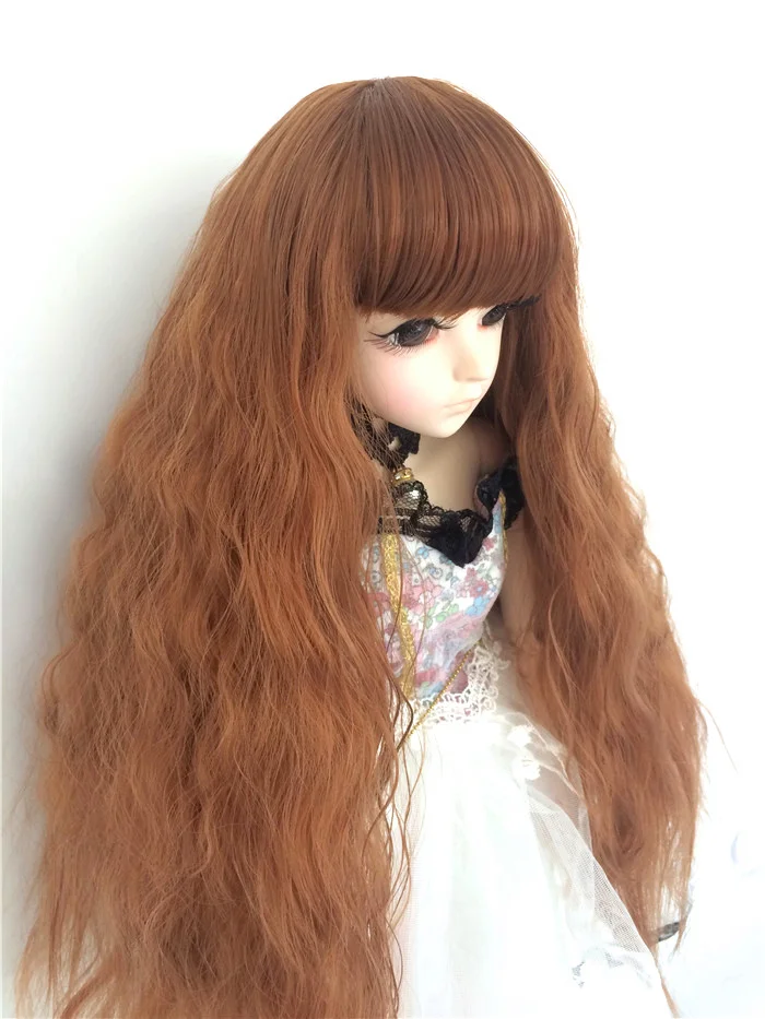 

New 1/3 1/4 1/6 1/8 Bjd wig high temperature fiber long fashion bangs wave curly Bjd wig SD BJD doll hair multi-color optional