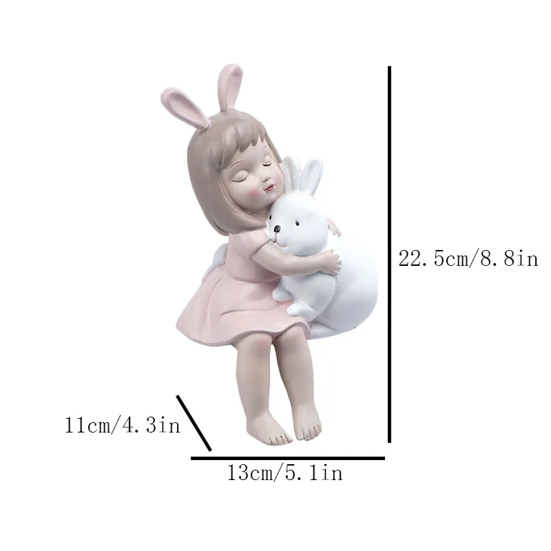 Resin Craft Bunny Girl Statue Living Room Desktop Decoration Children's Bedroom Ornaments Kawaii Accessories Nordic Home Decor
Resin Craft Bunny Girl Statue Living Room Desktop Decoration Children's Bedroom Ornaments Kawaii Accessories Nordic Home Decor