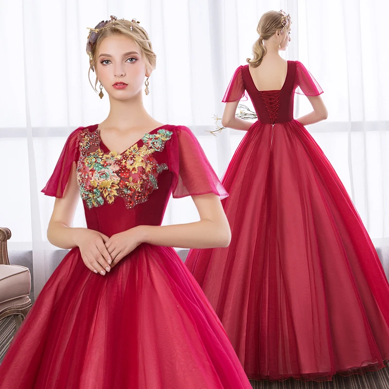 Burgundy Quinceanera Dresses Beaded Appliques Party Prom Vintage Half Sleeve Floor-Length Summer Ball Gown
Burgundy Quinceanera Dresses Beaded Appliques Party Prom Vintage Half Sleeve Floor-Length Summer Ball Gown
