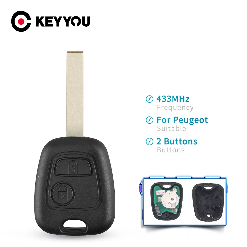 KEYYOU удаленного Управление ключи 433 МГц ID46 чип для Peugeot 106 206 306 307 107 207 407 партнер HU83