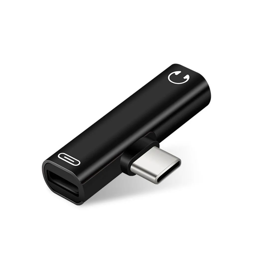 Aux Jack Adapter USB C Charging Extension Earphone Mini Dual Type-C to 3.5mm AUX Headphone Converter for Huawei | Мобильные телефоны