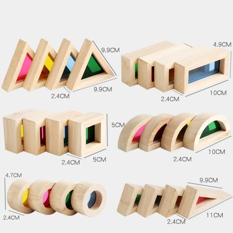 24pcs/set Kaleidoscopic Building Blocks With Colored Acrylic Board Wooden Educational Toys For Kids Children
24pcs/set Kaleidoscopic Building Blocks With Colored Acrylic Board Wooden Educational Toys For Kids Children
