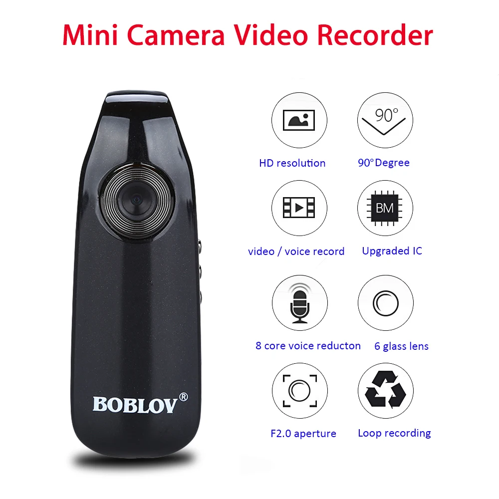 

Boblov 007 Mini Camcorders Voice Recorder Police Pen Camara Body Worn Camera 32GB Snapshot Loop Recording Cam Motion Detection