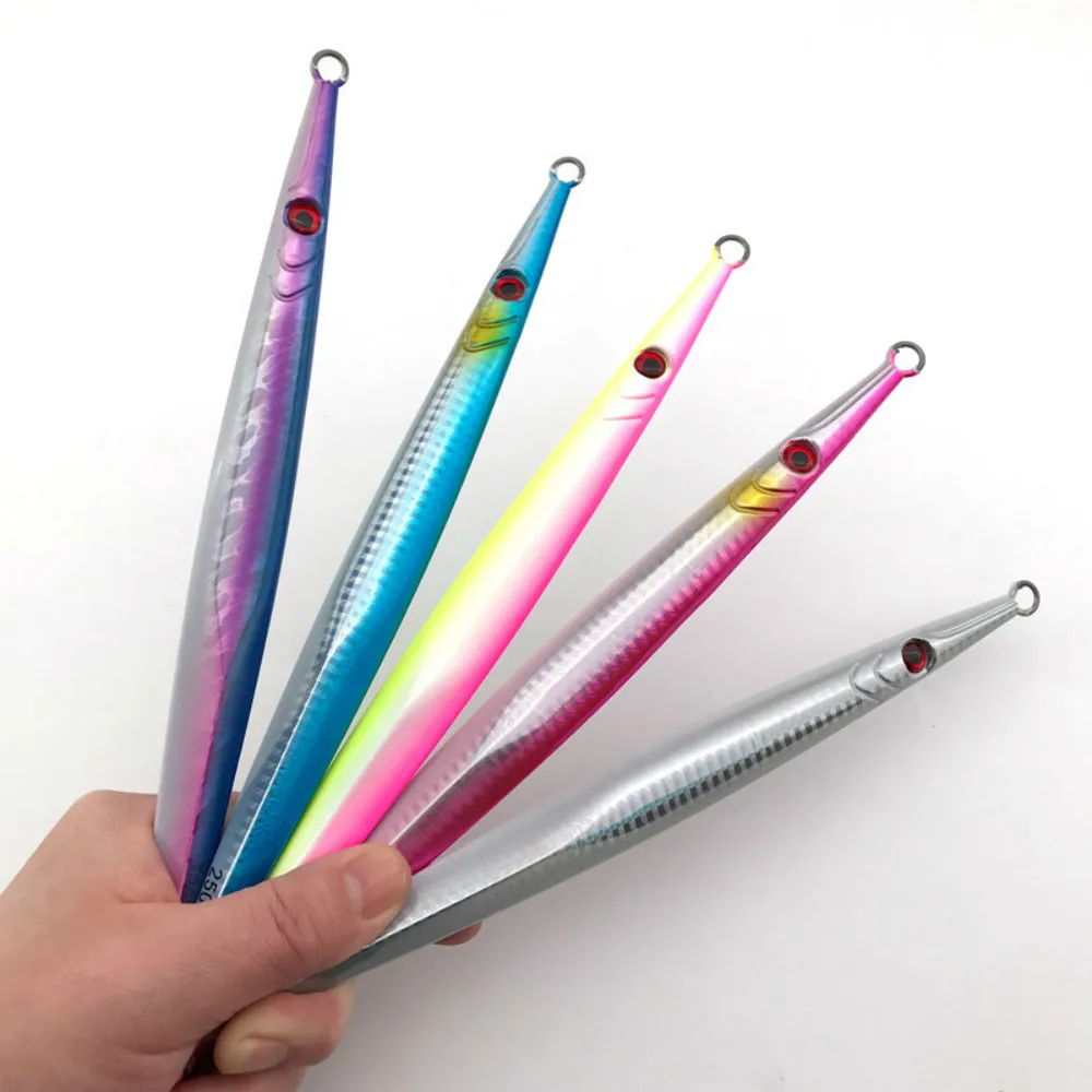 Jig5 sea fishing road sub bait iron plate lead fish fast sinking iron plate luminous bait slow rocking bait 160-350g 
Jig5 sea fishing road sub bait iron plate lead fish fast sinking iron plate luminous bait slow rocking bait 160-350g