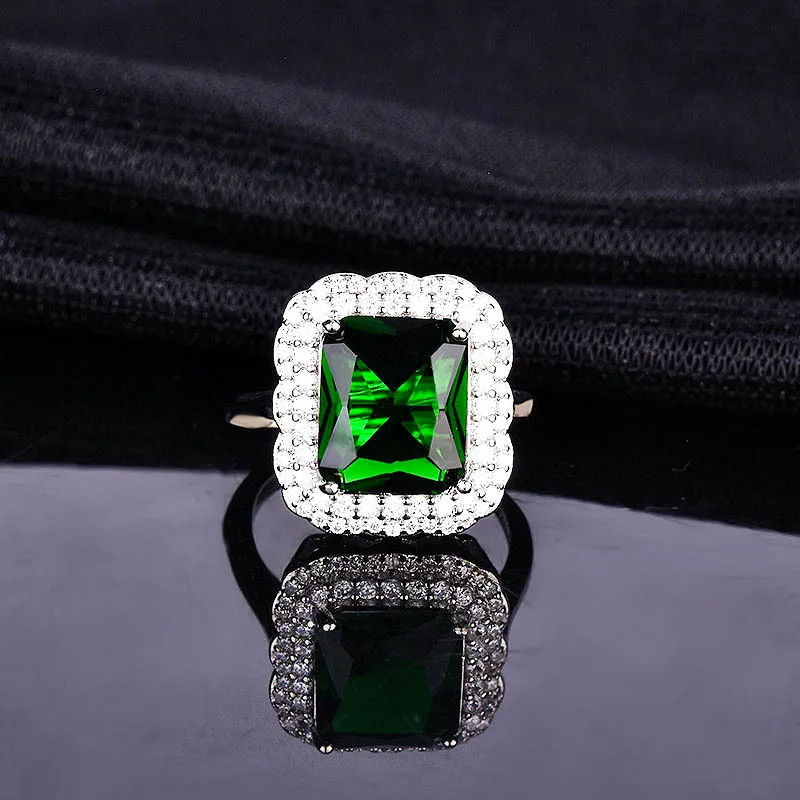 Solid 925 Sterling Silver Wedding Rings for Women Sparkling Emerald High Carbon Engagement Party Fine Jewelry Christmas Gift
Solid 925 Sterling Silver Wedding Rings for Women Sparkling Emerald High Carbon Engagement Party Fine Jewelry Christmas Gift