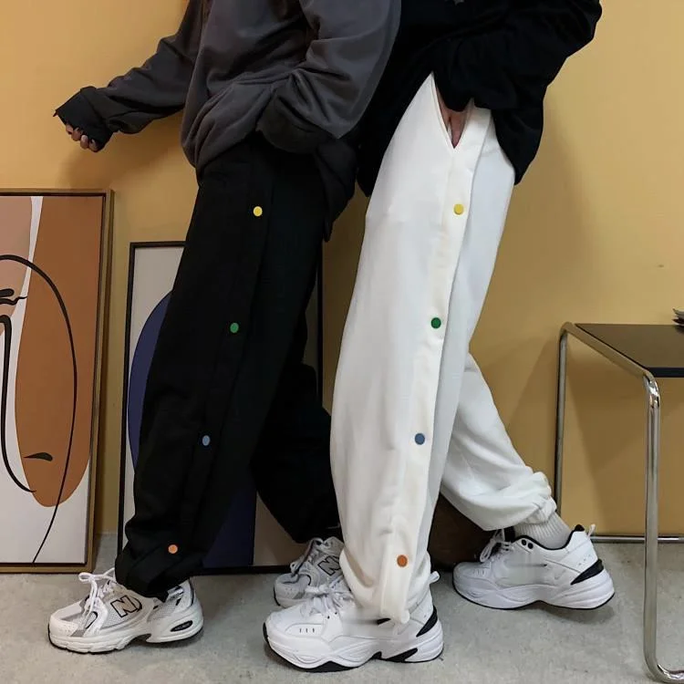 Drawstring Sweatpants Women Bottoms Pants Harajuku Straight Casual Long Capris High Waist Loose Patchwork Button Trousers Spring
Drawstring Sweatpants Women Bottoms Pants Harajuku Straight Casual Long Capris High Waist Loose Patchwork Button Trousers Spring