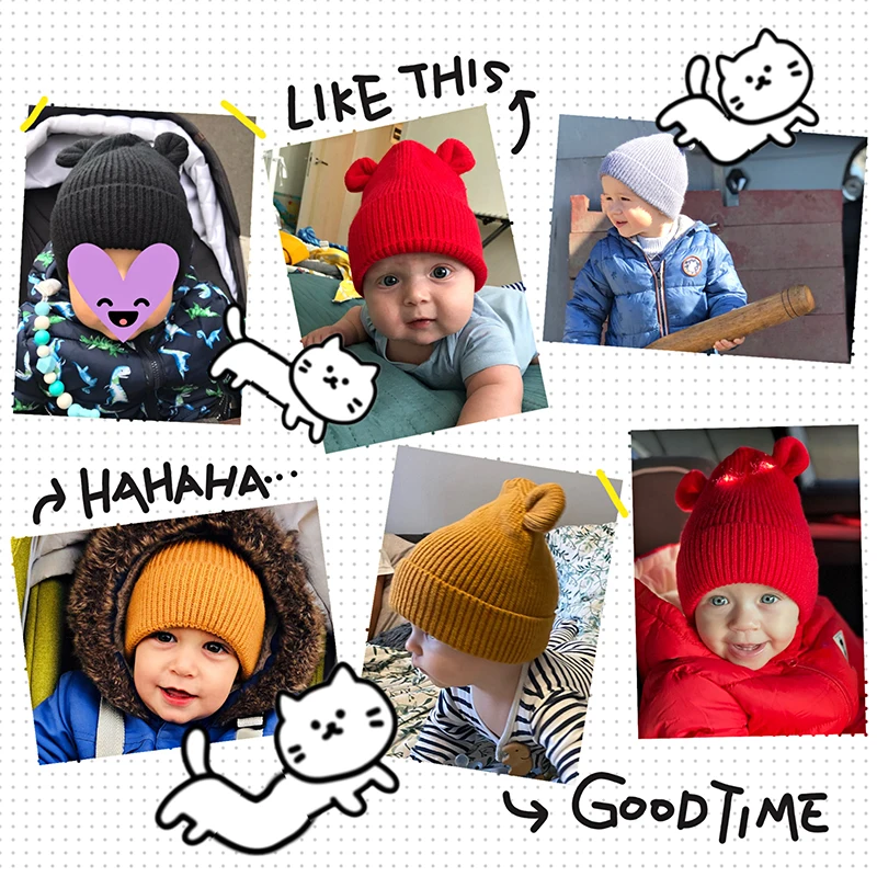 Baby Boy Hat Cute Pompom Cap Beanie Autumn Winter Warm Knitted Children Girls Hats Solid Hairball Elastic Kids Caps Bonnet | Детская