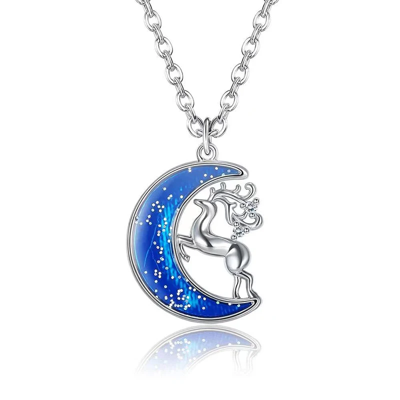 LY 2021 Fashion Christmas Jewelry Gift Moon Deer High Quality Zircon Unique Design Necklace For Women Girl Children Festive
LY 2021 Fashion Christmas Jewelry Gift Moon Deer High Quality Zircon Unique Design Necklace For Women Girl Children Festive