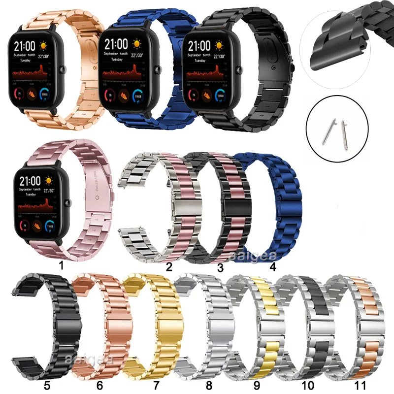 

Classic Quick Release Stainless Steel Band Strap For Huami Amazfit GTS 2e GTS2 mini GTS3 / Bip Lite S U Pro Pop 20mm 22mm