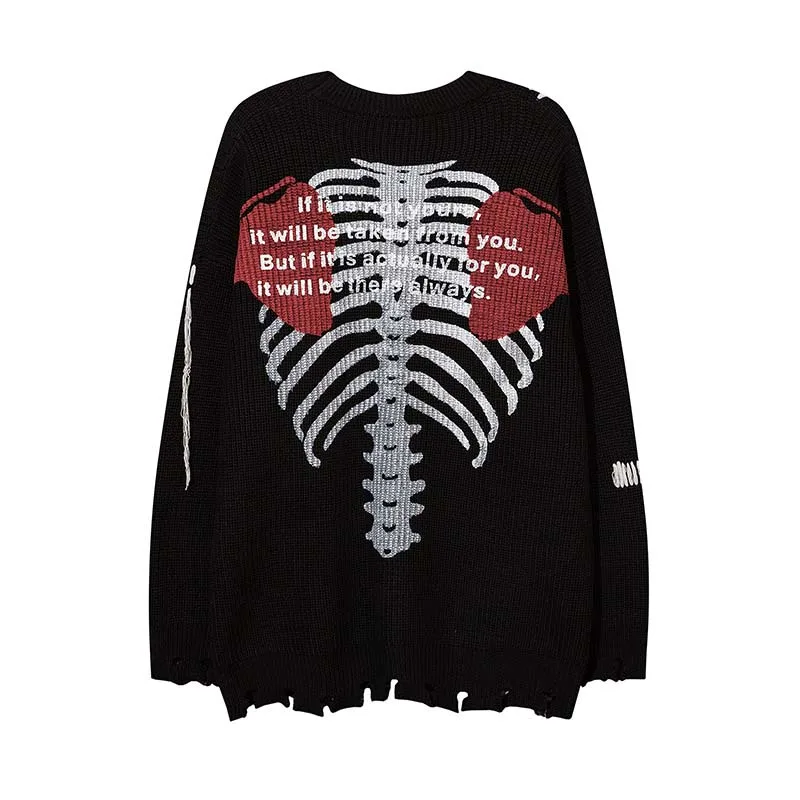 Свитер Мужской трикотажный оверсайз с принтом скелета и длинными рукавами
Свитер Мужской трикотажный оверсайз с принтом скелета и длинными рукавами