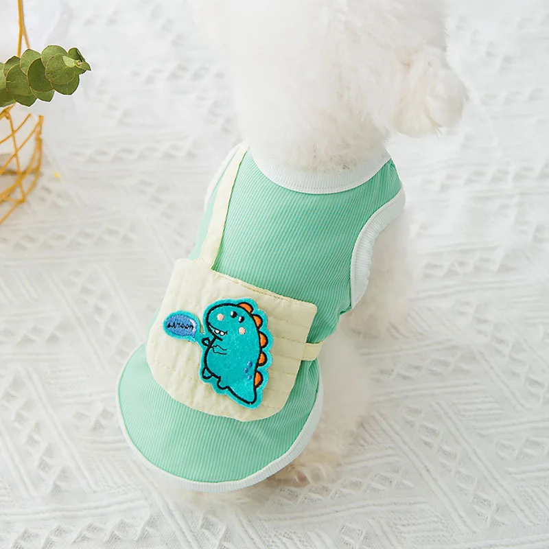 Summer new clothes cute funny cartoon shoulder bag pet vest Teddy Bichon cute puppy dog clothes thin pet clothes
Summer new clothes cute funny cartoon shoulder bag pet vest Teddy Bichon cute puppy dog clothes thin pet clothes