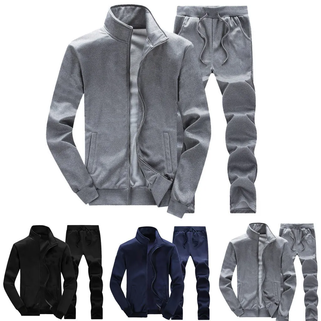 

Combinaison De Sport Pour Hommes, Vêtements De Sport, Collection Automne Et Hiver, Couleur Unie, Code Européen