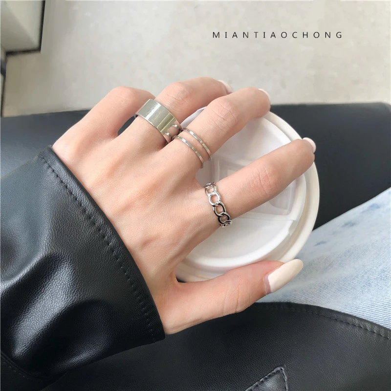 Vintage Silver Color Chain Joint Sets of Rings for Women Men Jewelry Korean Version goth 2021 trend punk hip pop finger Rings
Vintage Silver Color Chain Joint Sets of Rings for Women Men Jewelry Korean Version goth 2021 trend punk hip pop finger Rings