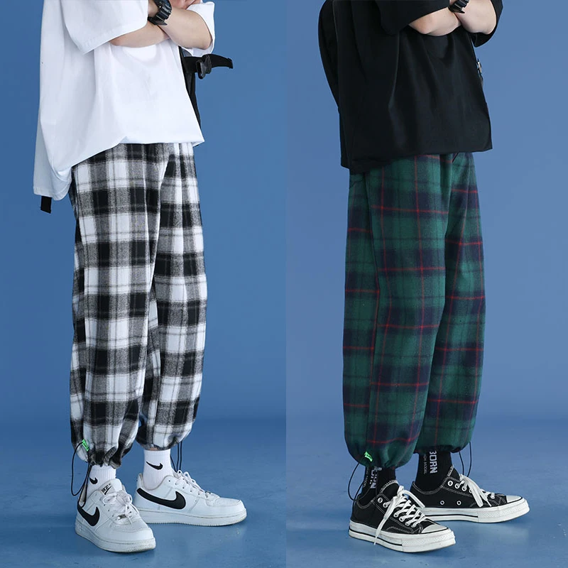 Trendy Plaid Streetwear Pants Men's 2021 New Comfortable Pant Summer Loose Comfortable Casual All-match Korean Joggers Trousers
Trendy Plaid Streetwear Pants Men's 2021 New Comfortable Pant Summer Loose Comfortable Casual All-match Korean Joggers Trousers