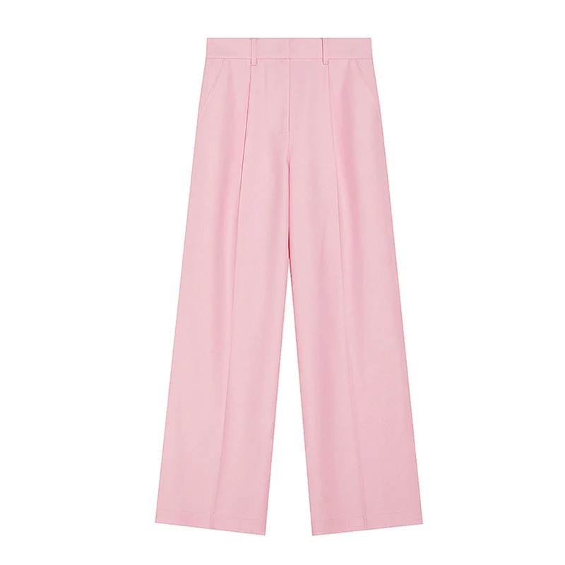 HarleyFashion Women Unique Design High Quality Summer Candy Color All-match Pink Suit Full Length Wide-legged Pants
HarleyFashion Women Unique Design High Quality Summer Candy Color All-match Pink Suit Full Length Wide-legged Pants