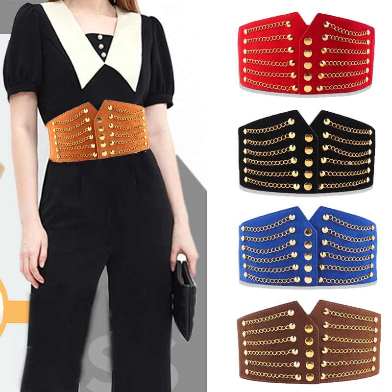 3/5Pcs Deepeel Women Fashion Elastic Belts Corset Cummerbunds Female Coat Fur Hige Waist Belt Rivet Chain Waistband Accessory
3/5Pcs Deepeel Women Fashion Elastic Belts Corset Cummerbunds Female Coat Fur Hige Waist Belt Rivet Chain Waistband Accessory
