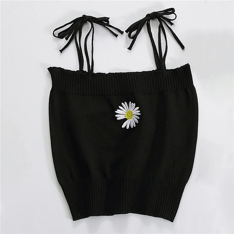2021 Summer Women's Crop Top Knitted Camisole Flower Embroidery Tank Tops Ladies Harajuku Cute Tops For Girls Summer
2021 Summer Women's Crop Top Knitted Camisole Flower Embroidery Tank Tops Ladies Harajuku Cute Tops For Girls Summer