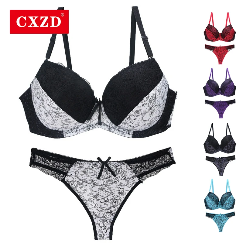 CXZD Sexy Women Lace Bra Lingerie Set Push up Bra Brief Set sexy brassiere Underwear for women soutien
CXZD Sexy Women Lace Bra Lingerie Set Push up Bra Brief Set sexy brassiere Underwear for women soutien