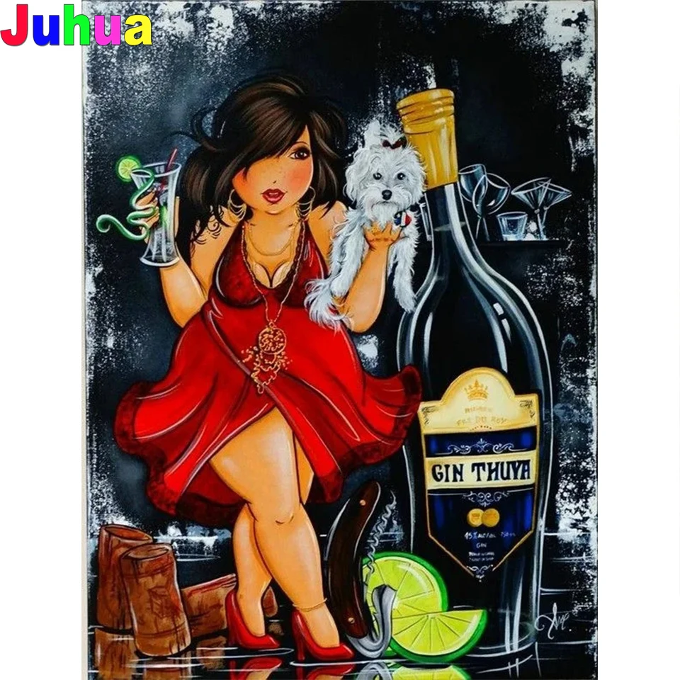 Cartoon Fat lady hold wine mosaic art 5D DIY Diamond painting Cross stitch Full square/round woman Diamond embroidery home decor
Cartoon Fat lady hold wine mosaic art 5D DIY Diamond painting Cross stitch Full square/round woman Diamond embroidery home decor