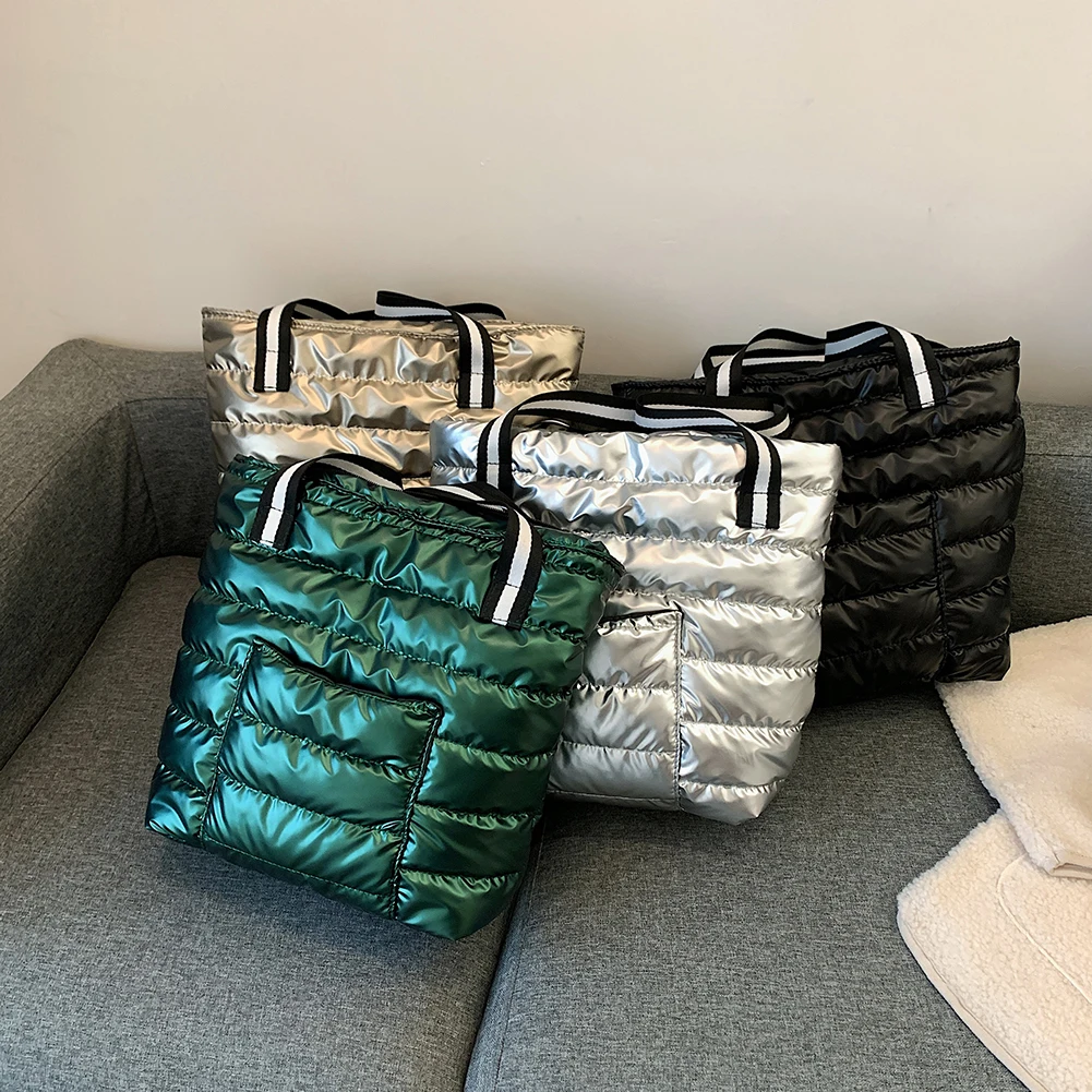 Fashion Large Top-handle Bags Winter Space Padded Women Shoulder Bags Tote Solid Color Casual Nylon Down Cotton Female Handbags 
Fashion Large Top-handle Bags Winter Space Padded Women Shoulder Bags Tote Solid Color Casual Nylon Down Cotton Female Handbags