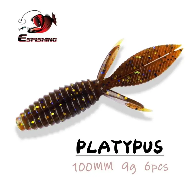 ESFISHING рыболовная приманка мягкая Leurre Souple Platypus 6 шт. 100 мм 9 г искусственная Crankbait Iscas