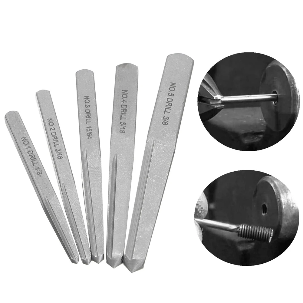 5pcs Damaged Screw Extractor Set Drill Bits Stud Stripping Carpenter Guide Removal Tool Broken Bolt Steel Handymen Assorted
5pcs Damaged Screw Extractor Set Drill Bits Stud Stripping Carpenter Guide Removal Tool Broken Bolt Steel Handymen Assorted