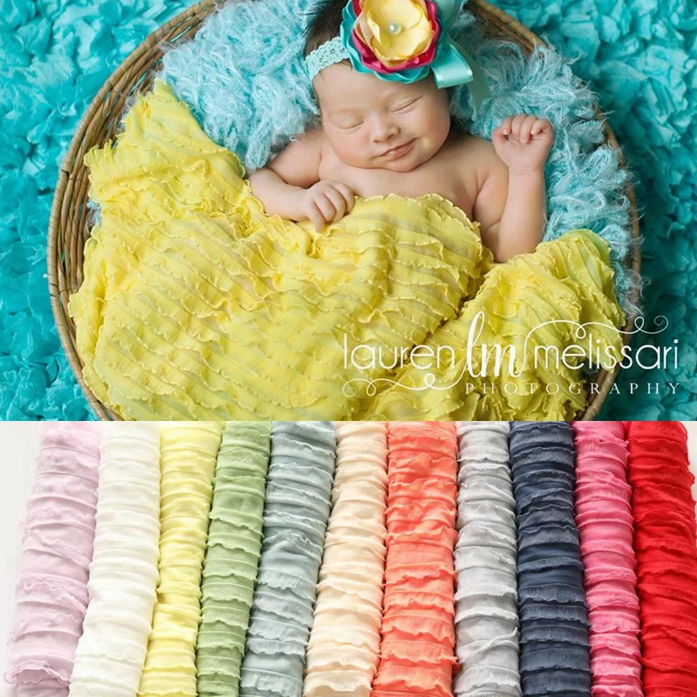 

Newborn Photography Prop Wrap Infant Posing Lace Ruffle Stretch Fabric For Baby Photo Shoot Accessories Boy Girl First Swaddling