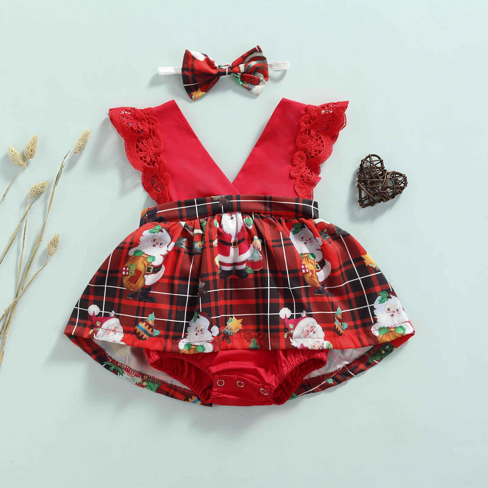 Комбинезон с повязкой на голову, без рукавов, с V-образным вырезом, для новорожденных девочек, 0-24 месяцев, комбинезон для малышей Рождественский 
Комбинезон с повязкой на голову, без рукавов, с V-образным вырезом, для новорожденных девочек, 0-24 месяцев, комбинезон для малышей Рождественский