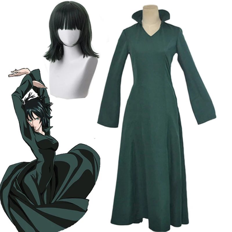 Anime One Punch Man Cosplay Fubuki Costumes Wanpanman Adult Green Dress Unisex Girls Long Sleeves Dress Wig For Women Halloween
Anime One Punch Man Cosplay Fubuki Costumes Wanpanman Adult Green Dress Unisex Girls Long Sleeves Dress Wig For Women Halloween
