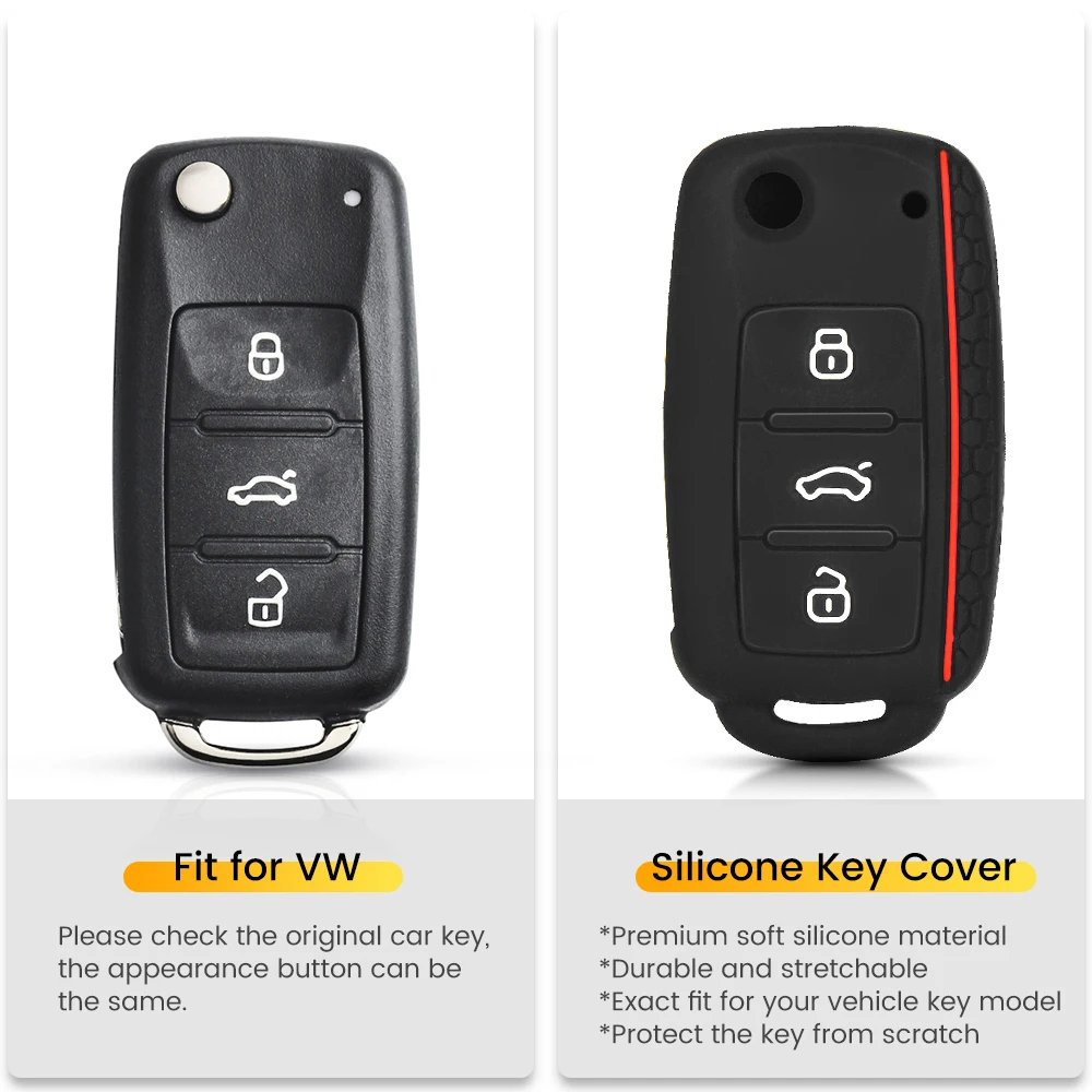Защитный чехол KEYYOU для автомобильного ключа Volkswagen VW POLO Bora Beetle Tiguan Passat B5 B6 Golf 6 MK5 MK6
