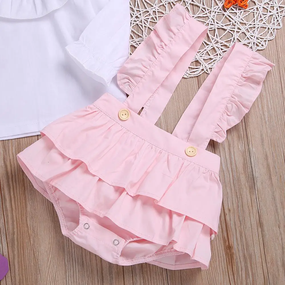 2020 Sweet Two-piece Suit Outfit For Infants Children Girls Long Sleeve T Shirt+Strap Romper Cute Cotton Baby Clothes ropa bebe
2020 Sweet Two-piece Suit Outfit For Infants Children Girls Long Sleeve T Shirt+Strap Romper Cute Cotton Baby Clothes ropa bebe