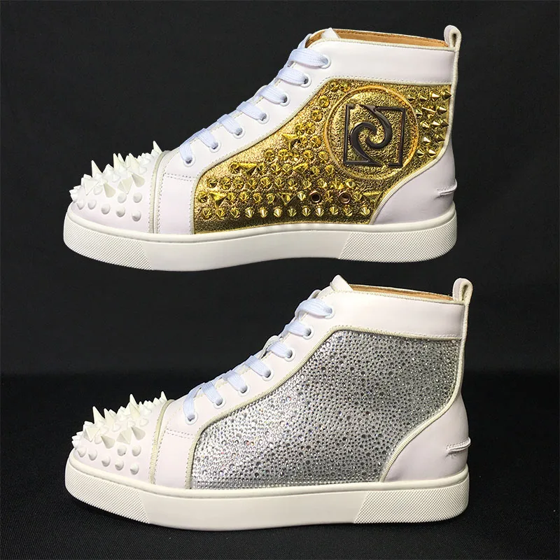 FNJACK Fashion white Genuine Leather Monogram Classic Mens Casual Sneakers Louis Orlato High Tops Flat High Qualtiy 
FNJACK Fashion white Genuine Leather Monogram Classic Mens Casual Sneakers Louis Orlato High Tops Flat High Qualtiy