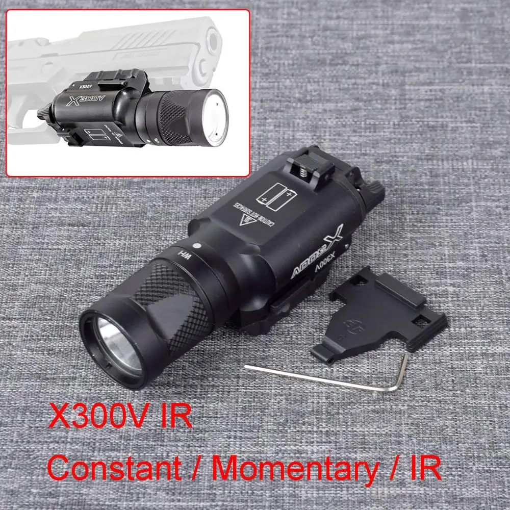 Тактический пистолетный светильник X300V IR скаутский фонарик Light, инфракрасный светильник ночного видения для охотничьего ружья Glock 17 18 18C 
Тактический пистолетный светильник X300V IR скаутский фонарик Light, инфракрасный светильник ночного видения для охотничьего ружья Glock 17 18 18C