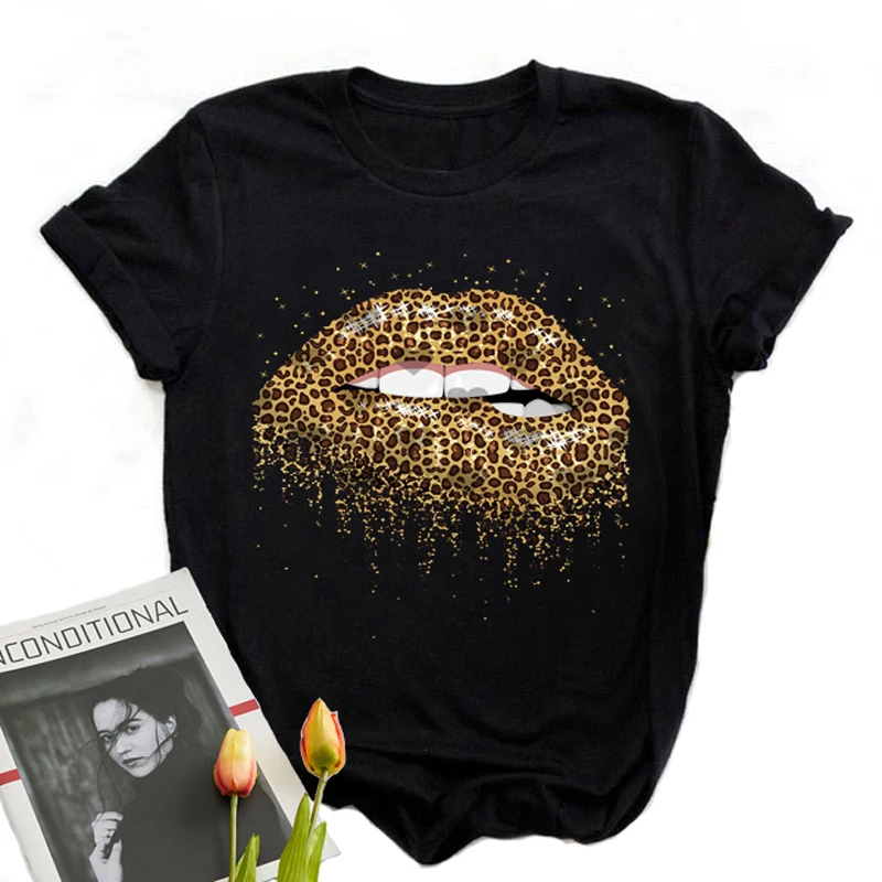 Cool Anime Design Short Sleeve T-Shirts Kiss Leopard Lip Graphic Printed Funny Women's Summer Black T-Shirts T-Shirts For Girls
Cool Anime Design Short Sleeve T-Shirts Kiss Leopard Lip Graphic Printed Funny Women's Summer Black T-Shirts T-Shirts For Girls