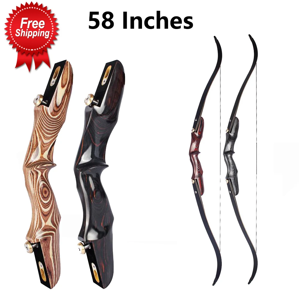 

JUNXING H15 58 Inches Recurve Bow 30-60Lbs with 15 Inches Riser ILF International General Interface for Archery Hunting Shooting