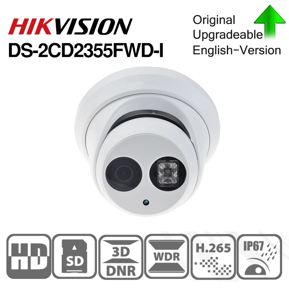 HIKVISION H.265 камера DS 2CD2355FWD I 5MP IR сетевая с фиксированной башней мини купольная ip слот