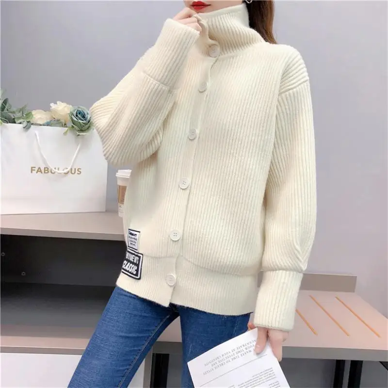 Candy color 2021 spring new sweater cardigan women foreign style loose high neck solid color top net red jacket women
Candy color 2021 spring new sweater cardigan women foreign style loose high neck solid color top net red jacket women