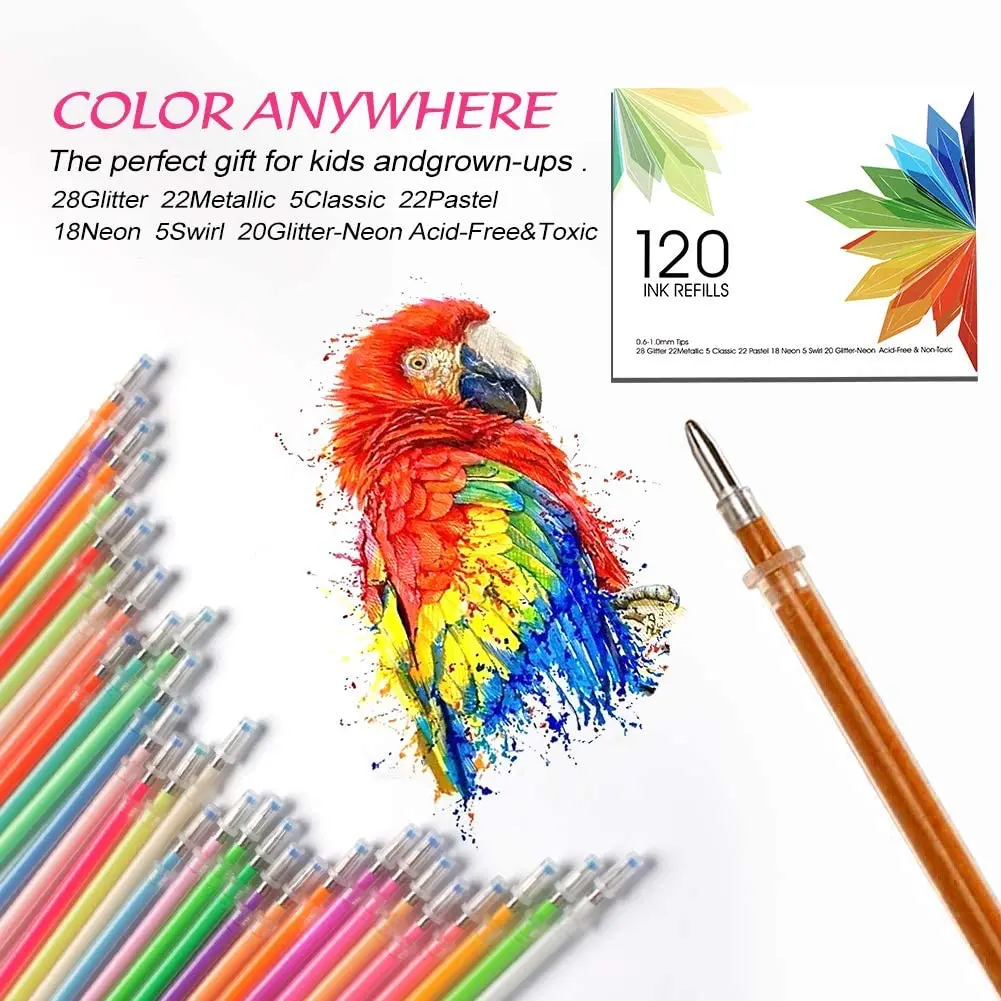 New 120 Colors Gel Pen Ink Refills Glitter Neon Gel Ink Pens Refills Replace Cartridges for Glitter Gel Pens Set,for Kids
New 120 Colors Gel Pen Ink Refills Glitter Neon Gel Ink Pens Refills Replace Cartridges for Glitter Gel Pens Set,for Kids